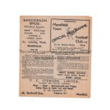 1945/6 FA CUP / MANSFIELD TOWN V GAINSBOROUGH TRINITY Programme for the tie at Mansfield 17/11/1945,