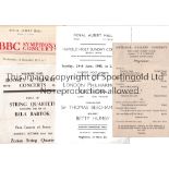 WARTIME CONCERT PROGRAMMES Eight programmes for concerts 1944-1946. National Gallery - Fleet