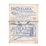 CHELSEA Programme for the home League match v Blackburn Rovers 20/3/1935, team change and slight