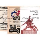 DENMARK FOOTBALL PROGRAMMES Eight home programmes v Finland 1957, 1959 and 1961, Brazil 1960, Sweden