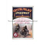 SPEEDWAY / CRYSTAL PALACE V BELLE VUE 1932 Programme for the meeting at Palace 22/10/1932, staples