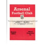 NEUTRAL AT ARSENAL Programme for the London Senior Cup Final, Hendon v Bromley 5/5/1951. Very good