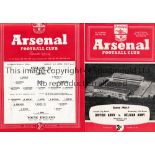 DUNCAN EDWARDS AT ARSENAL FC Two programmes for matches at Highbury in which Edwards appeared on the