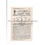 1945/6 FA CUP / SOUTH LIVERPOOL V TRANMERE ROVERS Single sheet programme for the tie at South