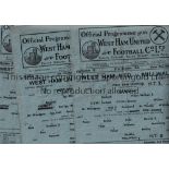 WEST HAM UNITED Three single sheet programmes for home FL South matches in the 1945/6 season v