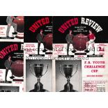 MANCHESTER UNITED YOUTH CUP Five programmes for the Youth Cup games at Old Trafford against