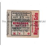 BOXING Ringside gate ticket for Jack Dempsey v Gene Tunney, 23/9/1926 at the Sesquicentennial