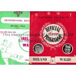 NORTHERN IRELAND V WALES Five programmes for matches in Belfast 1951, 1953, 1955, 1957 and 1959.