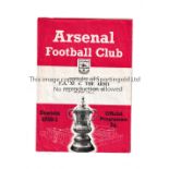 FORCES FOOTBALL AT ARSENAL Three programmes for F.A. XI matches at Highbury v The Army 50/1