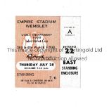 1966 WORLD CUP Ticket for USSR v Portugal, 3/4 Place Play-Off 28/7/1966 at Wembley, very slightly