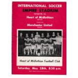 1960 MANCHESTER UNITED Heart of Midlothian v Manchester United, Friendly played 28/5/1960 at the