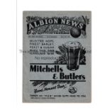 ARSENAL Programme for the away League match v WBA 26/3/1938, very slight horizontal crease.