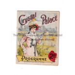 PROGRAMME AT CRYSTAL PALACE 1903 Programme of events on 7/3/1903 including a football match, Crystal