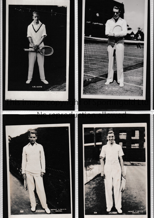 TENNIS Twelve photographic postcards by Trim including Von Cramm, Borotra, Cochet, J. Kramer,