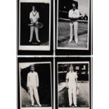 TENNIS Twelve photographic postcards by Trim including Von Cramm, Borotra, Cochet, J. Kramer,