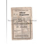 RUGBY LEAGUE / WIGAN V SALFORD 1934 Programme for the game at Wigan dated 25/12/34. Creased, worn