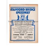 SPEEDWAY / STAMFORD BRIDGE V BELLE VUE 1932 Programme for the meeting at Stamford Bridge 2/7/1932.