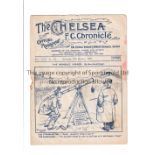 CHELSEA Programme for the home F.A. Cup match v Luton Town 12/1/1935, small paper loss at the staple