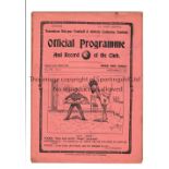 TOTTENHAM HOTSPUR V CHELSEA 1914 Programme for the League match at Tottenham 5/9/1914. Generally