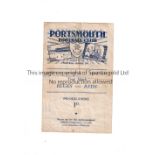 PORTSMOUTH TRIAL FIRST GAME AFTER THE WAR Programme for Blues v Reds trial game at Portsmouth