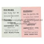 KENT FOOTBALL 1949 & 1952 / IGHTHAM V SMITHFIELD UNITED Two programmes for the charity games at