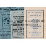 1940'S CUP PROGRAMMES INVOLVING NON LEAGUE CLUBS Four programmes: Colchester v Huddersfield Town