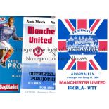 MANCHESTER UNITED Twenty three programmes for Pre-season matches in Europe including Strasbourg 64/5