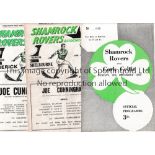 SHAMROCK ROVERS Six home programmes v Cork Celtic 59/60, Shelbourne 55/6, Limerick 56/7,