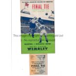 1951 FA CUP FINAL / BLACKPOOL V NEWCASTLE UNITED Programme and ticket. Programme has rusty staples