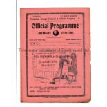 TOTTENHAM HOTSPUR Gatefold programme for the home Friendly match v Clapton Orient 3/2/1912. Good