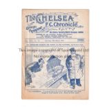 CHELSEA Programme for the home League match v Leeds United 16/3/1935, staple rusted away and