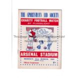 NEUTRAL AT ARSENAL Programme for the Boxers v Jockeys 31/3/1952. Good