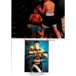 BOXING AUTOGRAPHS A large photo album including 32 hand signed, photos, magazine pictures and