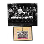 ENGLAND 1966 WORLD CUP Original 8" X 6" Press team group photo with stamp on the reverse of the team