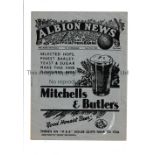WEST BROMWICH ALBION v HUDDERSFIELD TOWN 1938 Official programme for the first division fixture