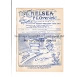CHELSEA Programme for the home League match v Middlesbrough 14/10/1933, ex-binder. Generally good