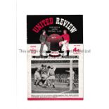 MANCHESTER UNITED V CHELSEA 1954/5 Programme for the League match at United in Chelsea's first