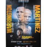 BOXING POSTERS / AUTOGRAPHS Four large fight posters with dedicated signatures by Josh Warrington