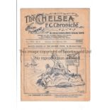 CHELSEA Programme for the home League match v Everton 22/2/1936, slightly creased. Generally good