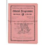 TOTTENHAM HOTSPUR Programme for the home League match v West Ham United 22/3/1920, very slightly