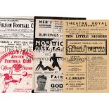 1940'S FOOTBALL PROGRAMMES Ten programmes including Aldershot v Swindon 9/3/47, Bournemouth v