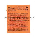 1944 FL SOUTH CUP FINAL / CHELSEA V CHARLTON ATHLETIC Ticket. Very good