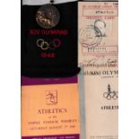 1948 OLYMPICS LONDON A miscellany including a boxed bronze participation medal, an identity card for