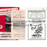 ACCRINGTON STANLEY Nine away programmes v Scunthorpe 18/3/54, v Wrexham 8/10/55, 27/10/56, 26/4/