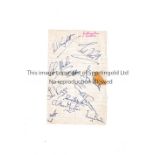 GILLINGHAM AUTOGRAPHS 1955/6 A lined sheet signed by 11 players including Kingshott, Marks, West.