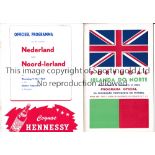 NORTHERN IRELAND FOOTBALL PROGRAMMES Two away programmes v Portugal 16/1/1957 and Holland 9/5/