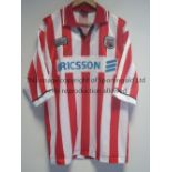 BRENTFORD PLAYER ISSUE SHIRT Player issue Cobra Sports, red and white stripes short sleeve shirt