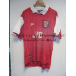 ARSENAL SHIRT Authentic Nike replica red short sleeve shirt 1994 - 1996, size Large. Good