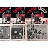 MANCHESTER UNITED Thirteen home programmes for season 1954/5 v Leicester, Arsenal, Preston, Cardiff,