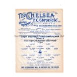 NEUTRAL AT CHELSEA 1910 Single sheet programme for the Army Football Association Cup S-F, 2nd Bat.
